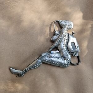 Vintage Mobtown Chicago Steampunk Girl Metal Belt Buckle